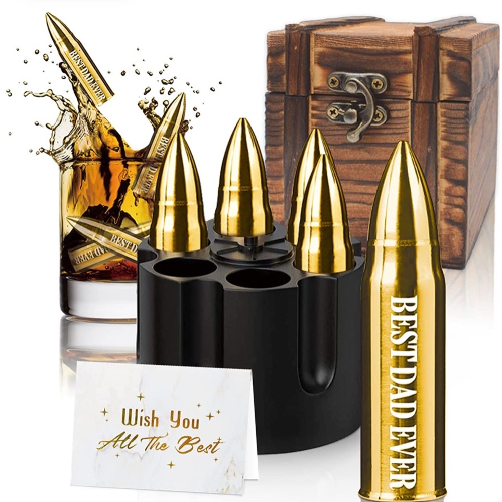 Whiskey Beverage Stones Gift Set, Best Dad